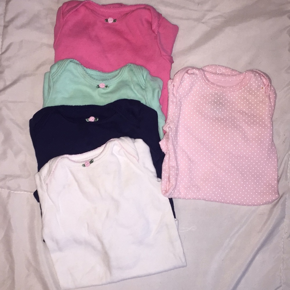 Baby Girls Long Sleeve Onesies (5)